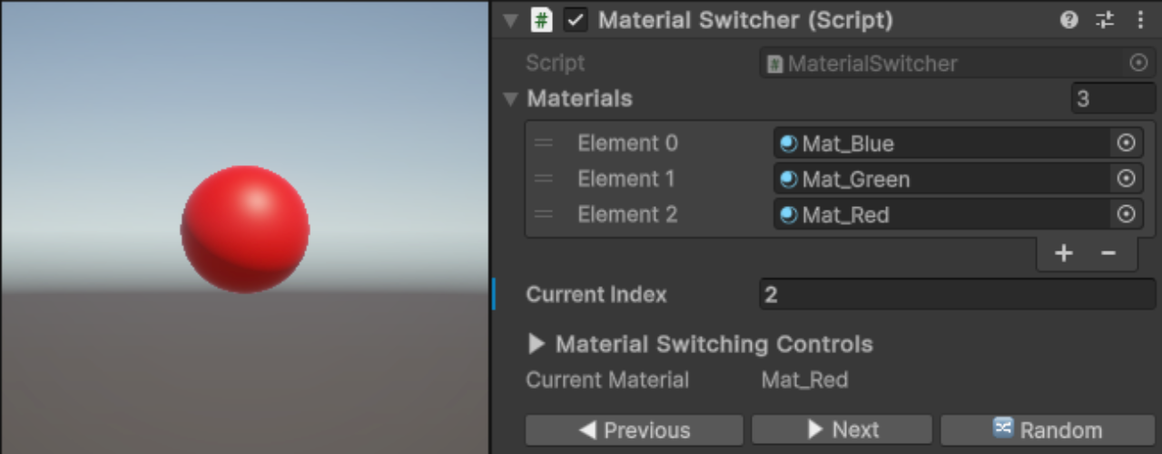 Material Switcher example 1