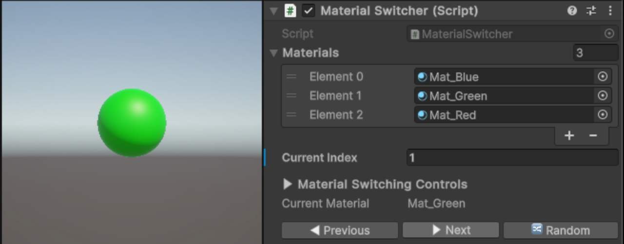 Material Switcher example 2