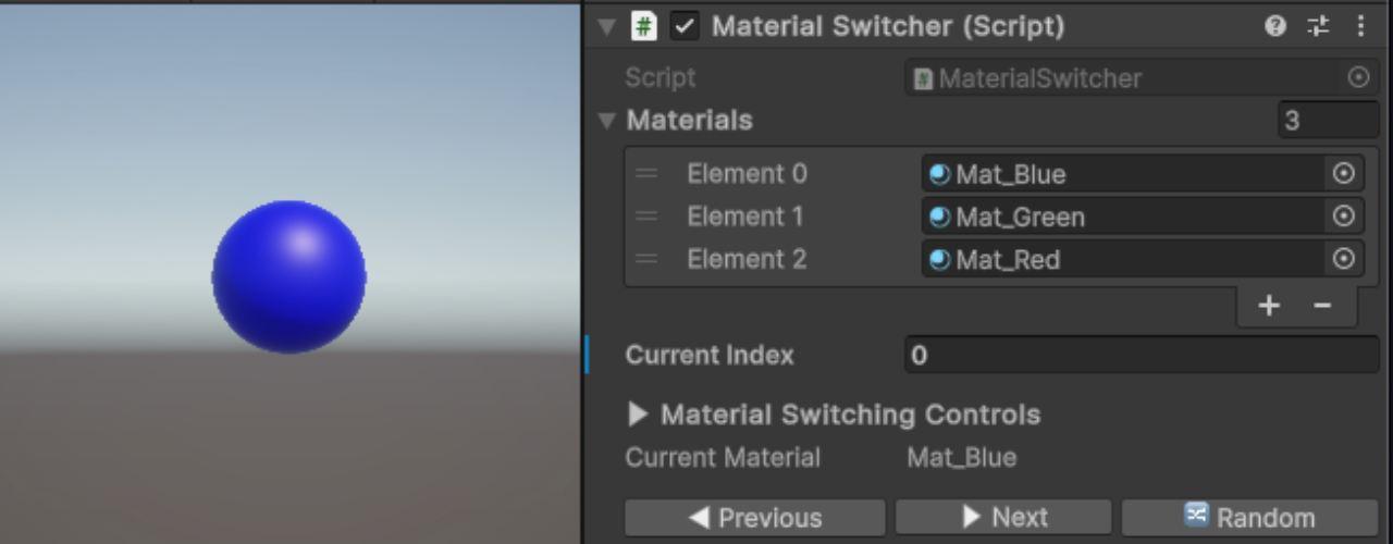Material Switcher example 3